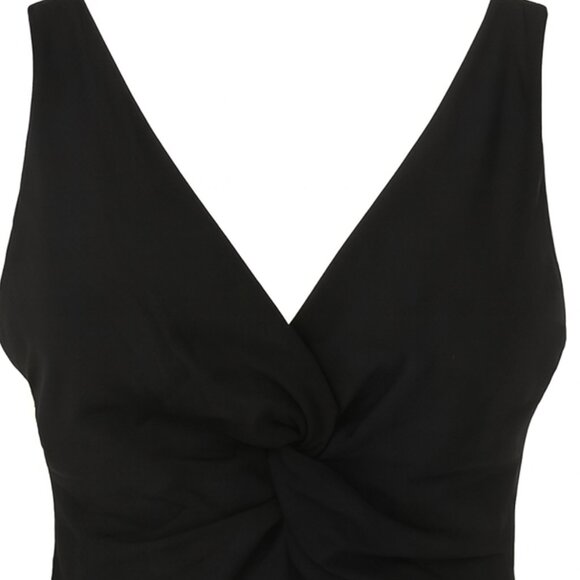 Trendy Black Twist-Front Sleeveless Crop Top – Size M - Picture 1 of 4